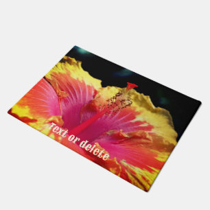 Pretty Hibiscus Flower Petals Personalized Doormat