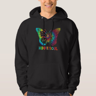 Pretty Hippie Soul Butterfly With Peace Signs Hipp Hoodie