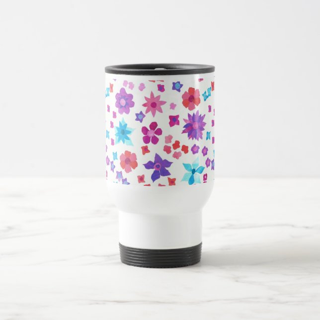 Pretty Hippy Flower-Power Travel Mug (Center)