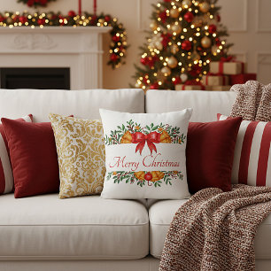 Pretty holiday banner custom cushion