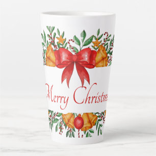 Pretty holiday banner custom latte mug