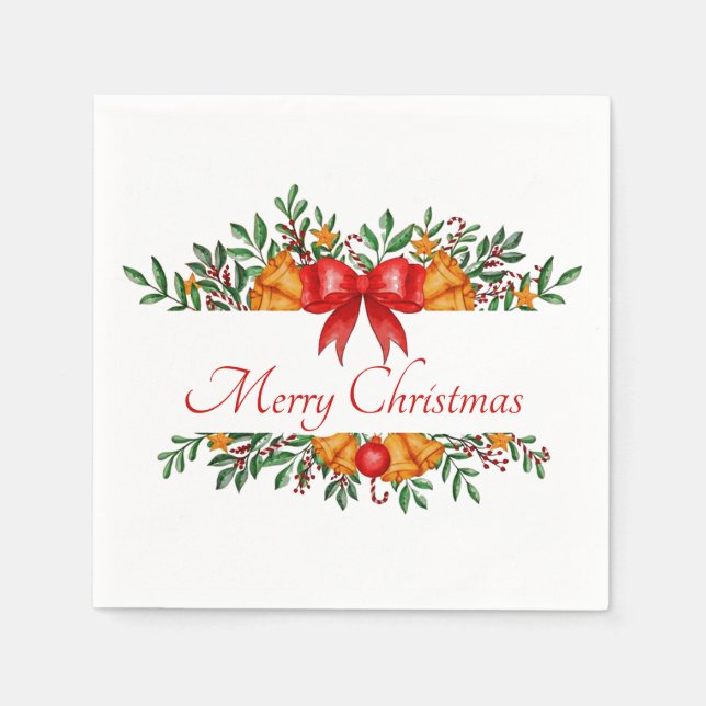 Pretty holiday banner custom napkin (Front)