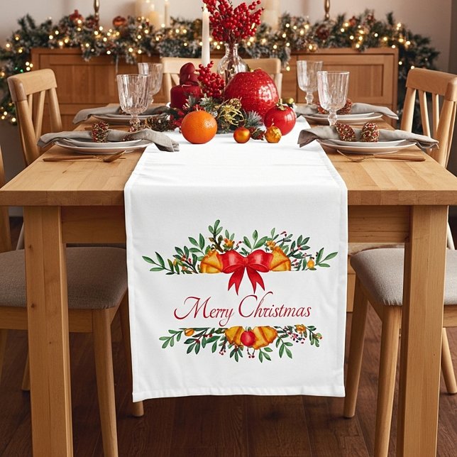 Pretty holiday banner custom short table runner (Creator Uploaded)