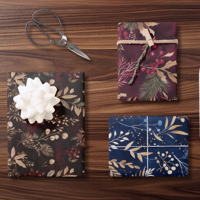 Pretty Holiday Foliage Christmas Wrapping Paper Sheet (Creator Uploaded)