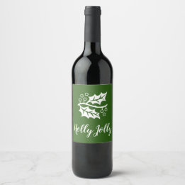 pretty HOLLY pattern | Wine Label