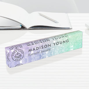 Pretty Holographic Glitter Girly Glamorous Nameplate