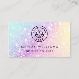 Pretty Holographic Glitter Girly Glamourous Business Card