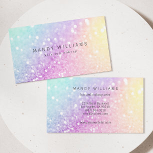 Pretty Holographic Glitter Girly Glamourous Business Card
