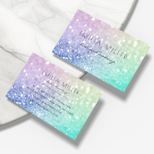 Pretty Holographic Glitter Girly Glamourous Business Card