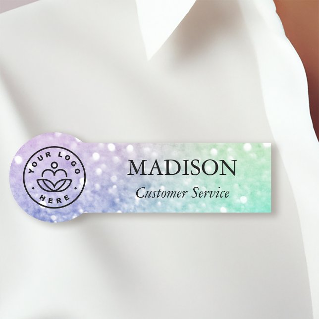 Pretty Holographic Glitter Girly Glamourous Name Tag (Creator Uploaded)