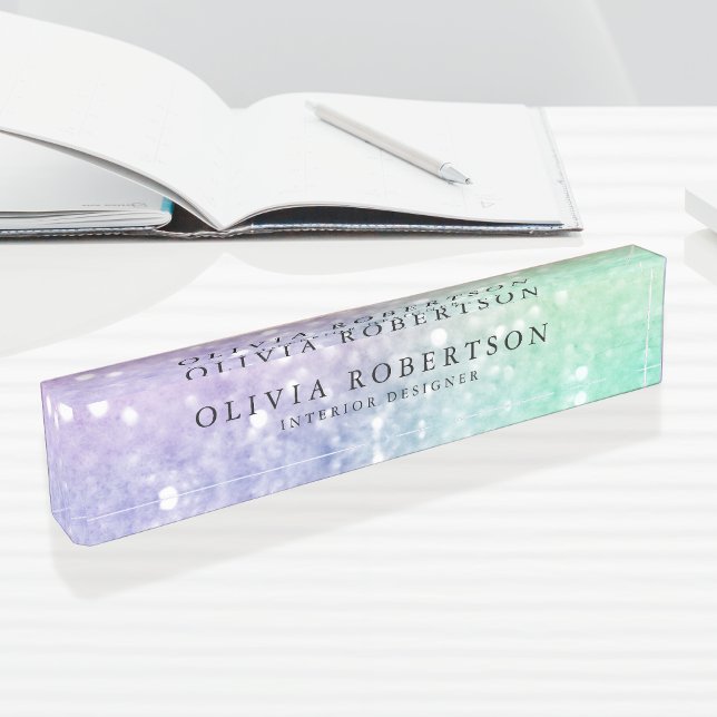 Pretty Holographic Glitter Girly Glamourous Nameplate (Creator Uploaded)