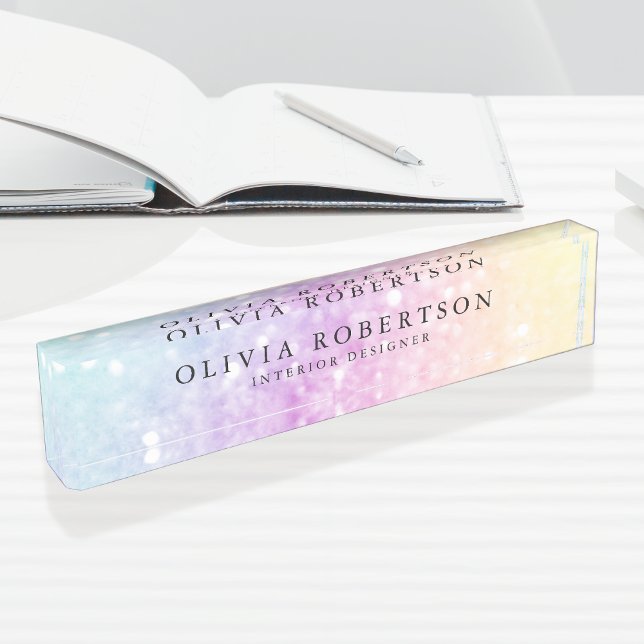 Pretty Holographic Glitter Girly Glamourous Nameplate (Creator Uploaded)