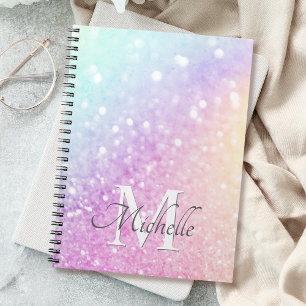 Pretty Holographic Glitter Girly Glamourous Notebook
