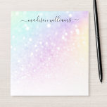Pretty Holographic Glitter Girly Glamourous Notepad<br><div class="desc">Easily personalise this elegant colourful bokeh glitter pattern with your custom details.</div>