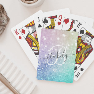 Pretty Holographic Glitter Girly Glamourous Playing Cards