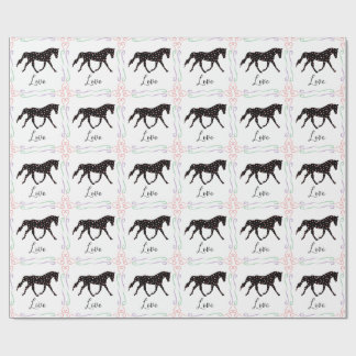Pretty Horse, Hearts and Love Wrapping Paper