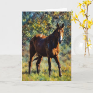 Pretty Horse in Pasture Peaceful Art Card