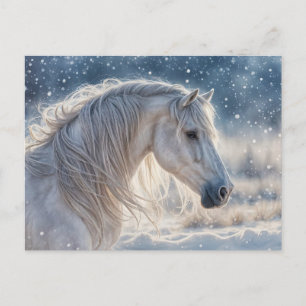 Pretty Horse in the Snow Seasons Greetings Holiday