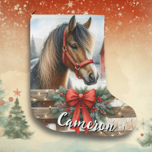 Pretty Horse Personalised Large Christmas Stocking