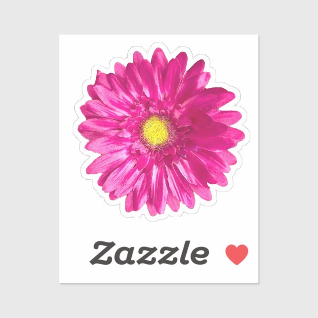 Pretty Hot Pink Daisy Custom Name and Monogram (Sheet)
