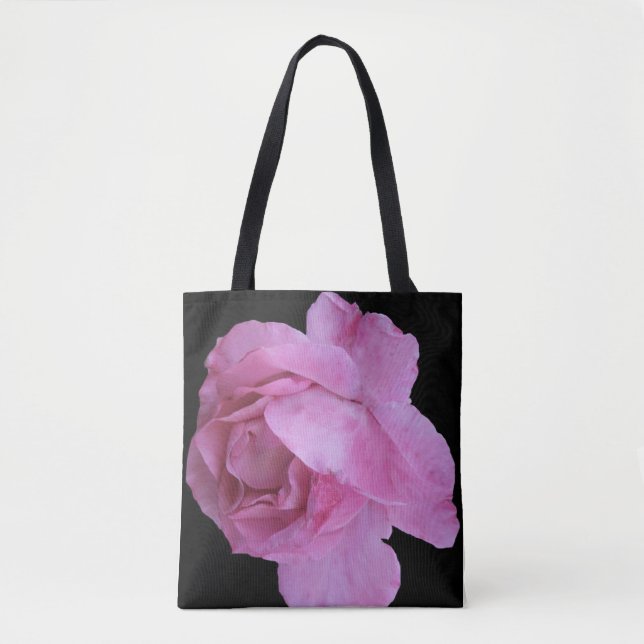 Pretty hot pink rose flowers boho fashion fine art tote bag (Front)