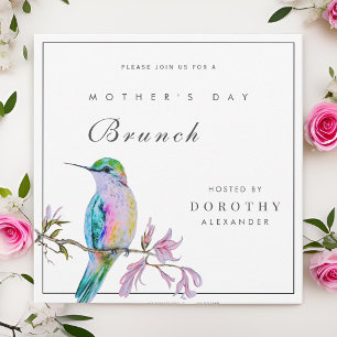 Pretty Hummingbird Mother's Day Brunch Invitation
