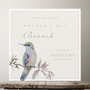 Pretty Hummingbird Mother's Day Brunch Invitation