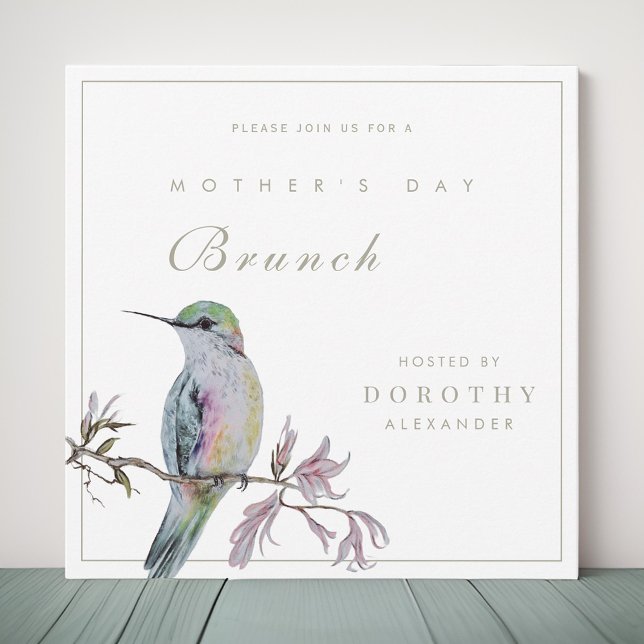 Pretty Hummingbird Mother's Day Brunch Invitation (Creator Uploaded)