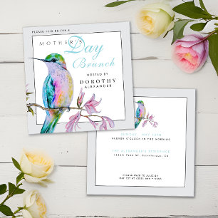 Pretty Hummingbird Mother's Day Brunch Invitation