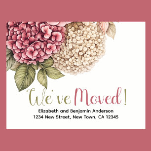 Pretty Hydrangea and Rose Moving Announcement