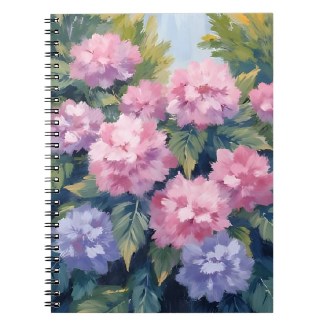 Pretty Hydrangea Blooms | Floral Watercolor Notebook (Front)
