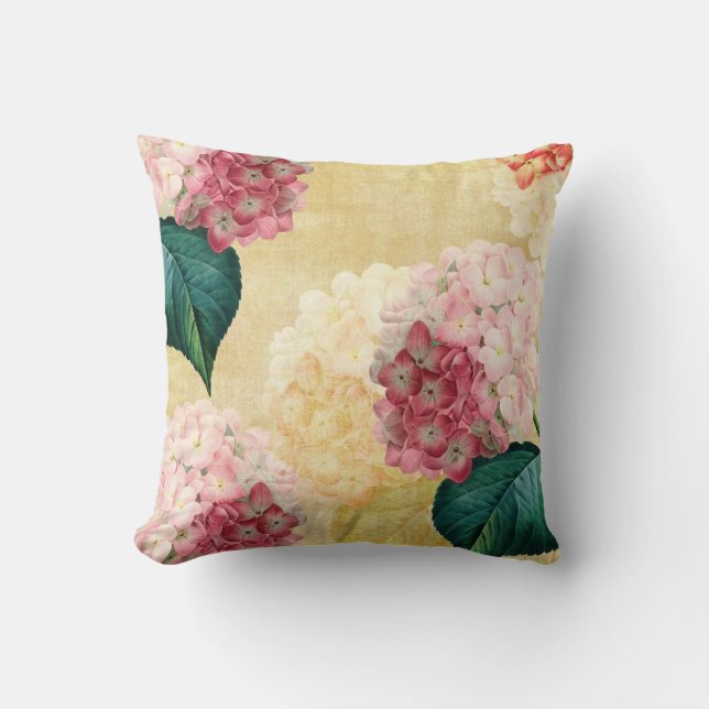 Pretty Hydrangea Floral Cushion (Front)