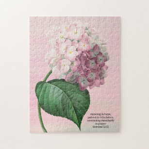 Pretty Hydrangea Flowers Art Faith Puzzle