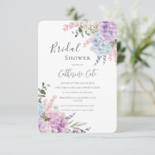 Pretty Hydrangeas Floral Bridal Shower Invitation
