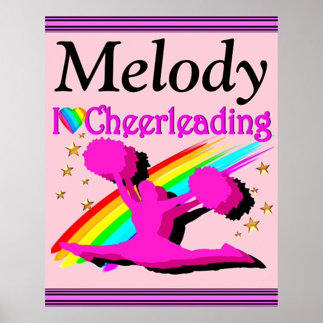 PRETTY I LOVE CHEERLEADING PERSONALIZED POSTER (Front)