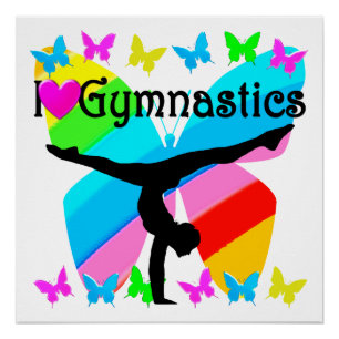 PRETTY I LOVE GYMNASTICS DESIGN POSTER