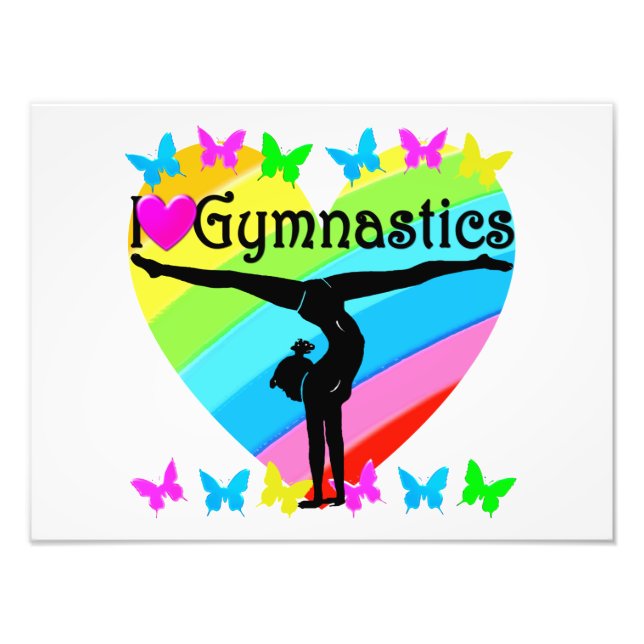 PRETTY I LOVE GYMNASTICS RAINBOW DESIGN PHOTO PRINT (Front)