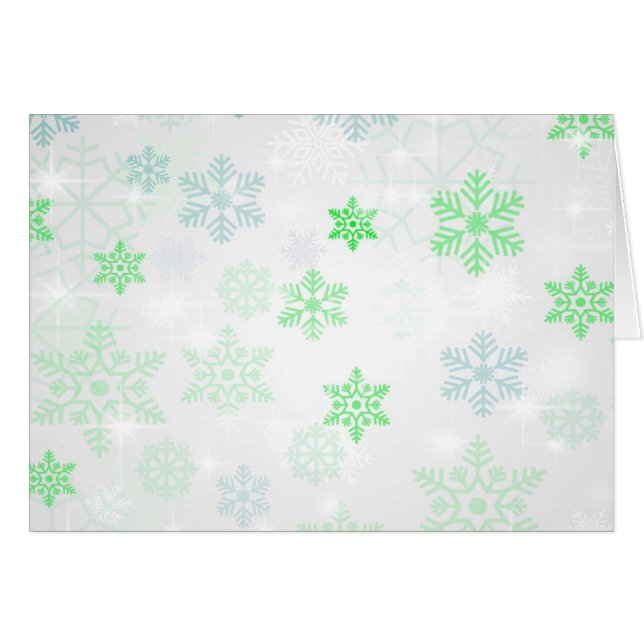 Pretty Icy Snowflake Background - Green  (Front Horizontal)