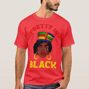 Pretty In Black African American Woman Pride Afro  T-Shirt