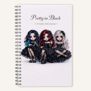 Pretty in Black Gothic Doll Journal Dark Aesthetic