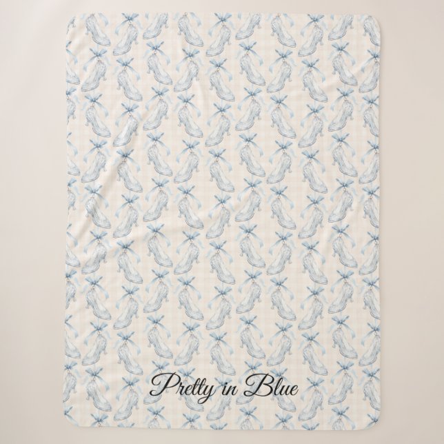 Pretty in Blue High Heels Sherpa Blanket (Front)