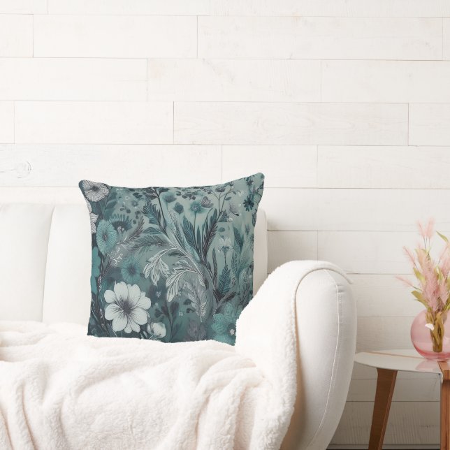 Pretty in Blue Throw Pillow (Couch)