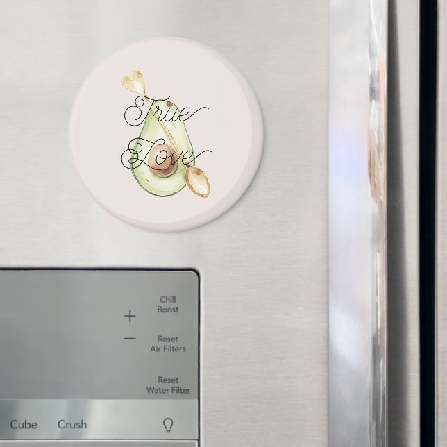 Pretty in Blush Pink Avocado Heart Spoon Magnet (In Situ (Fridge))