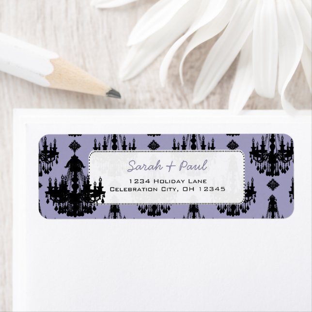 Pretty in Lavende Chandeliers Return Address Label (Insitu)