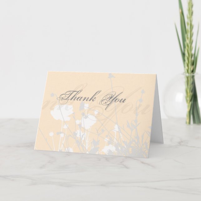 Pretty in Peach Thank You Card (Front)