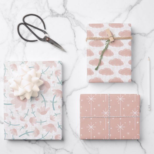 Pretty in Pink 3 pack Gift Wrap (Front)