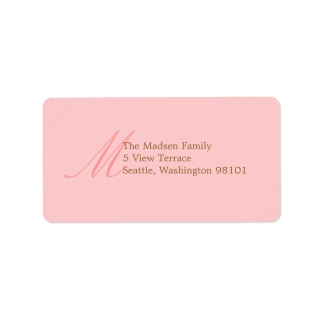 Pretty in pink address label (Front)