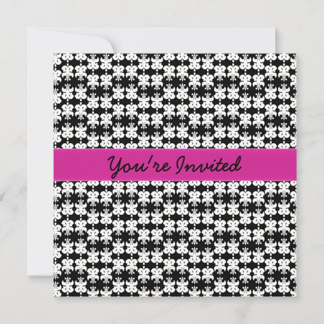 Pretty in Pink and Black Invitation (Front)