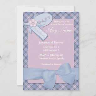 Pretty in Pink and Blue Baby Shower Invitations