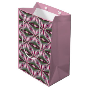Pretty In Pink And Green Stretched Colour Block Medium Gift Bag